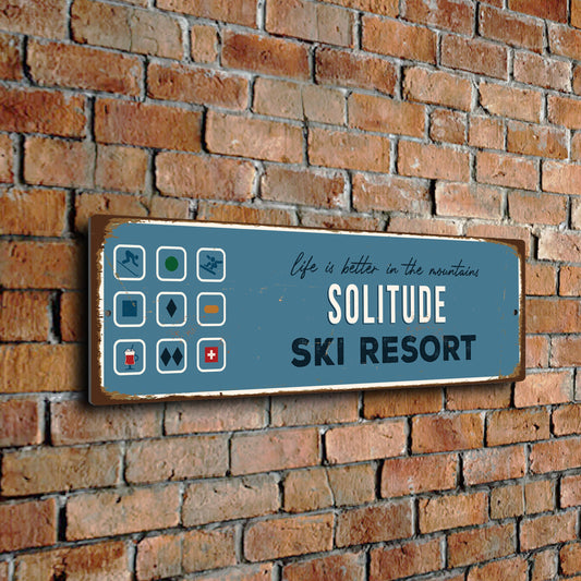 Shop Solitude Ski Resort Vintage Style Sign - Ski Lodge Decor CMSUSSKI144